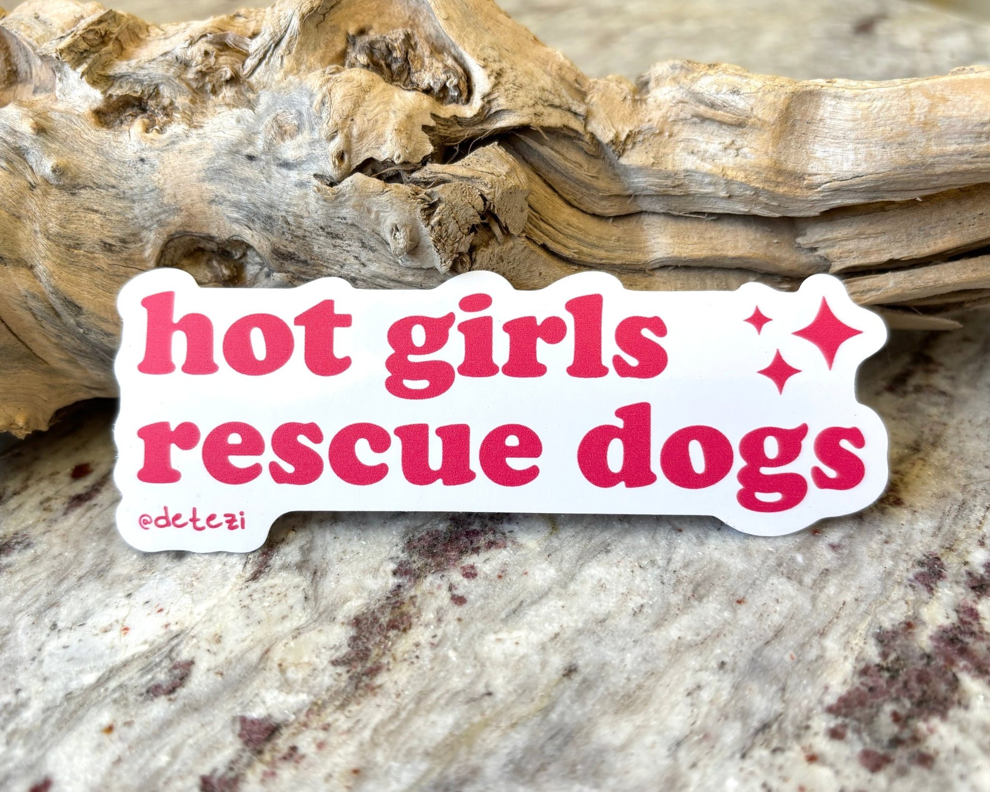 Hot Girls Rescue Dogs | 4" Vinyl Sticker - Detezi Designs - 