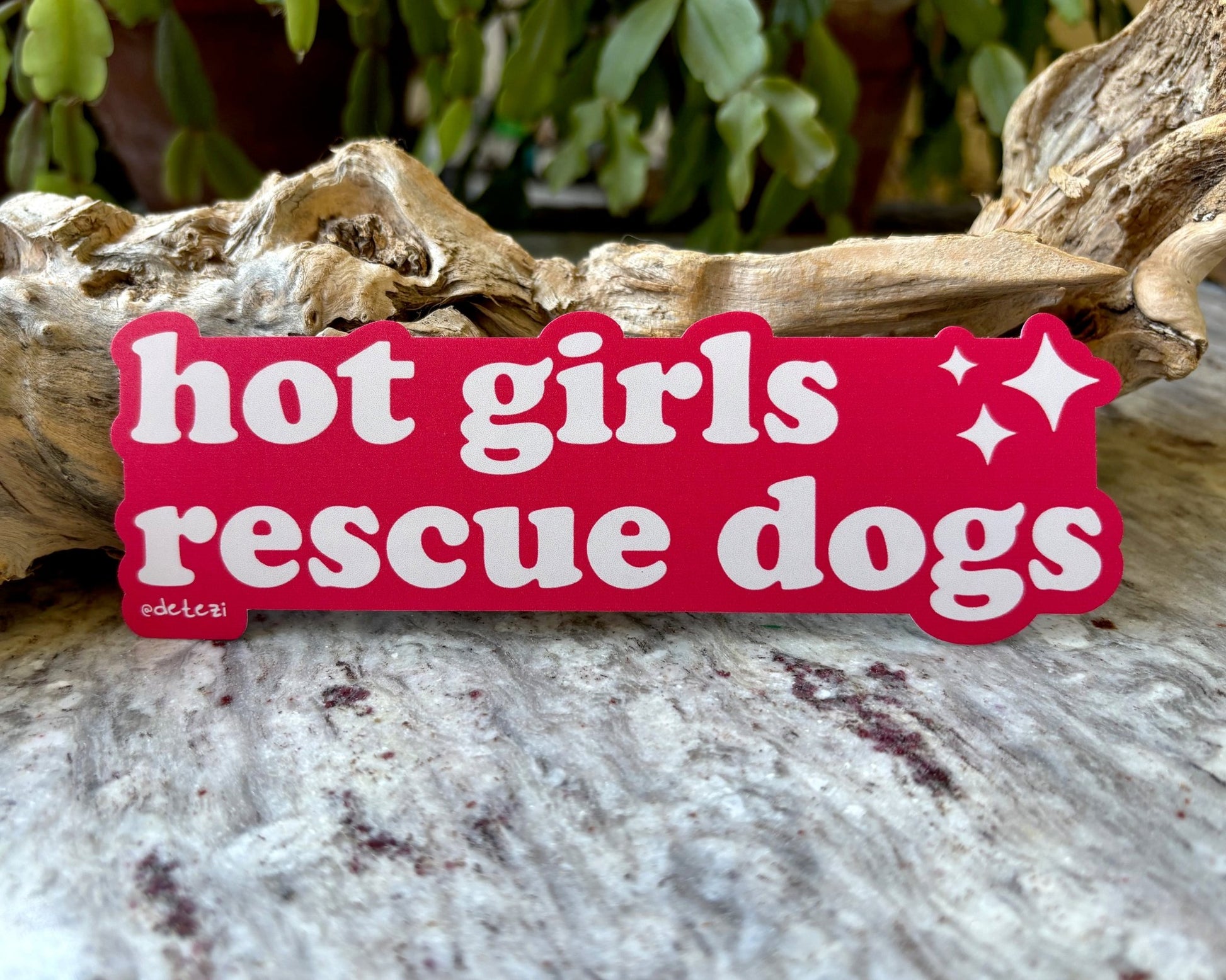 Hot Girls Rescue Dogs | 6" Vinyl Bumper Sticker - Detezi Designs - 