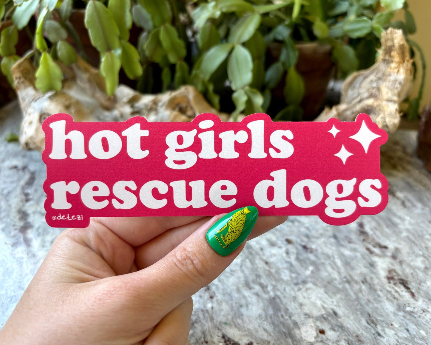 Hot Girls Rescue Dogs | 6" Vinyl Bumper Sticker - Detezi Designs - 