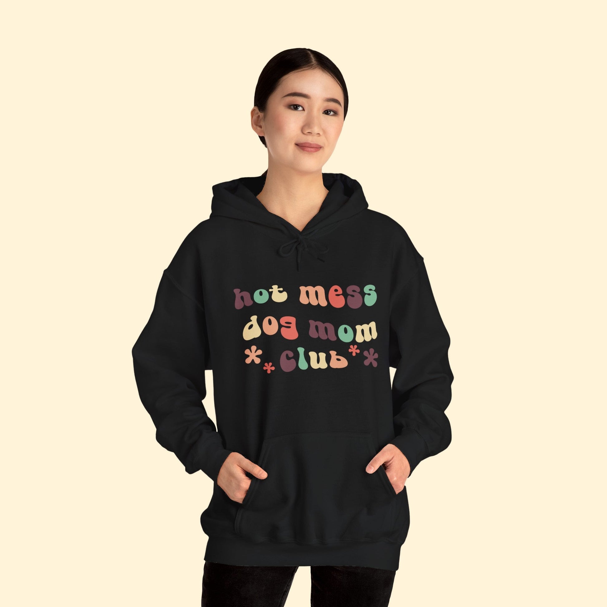 Hot Mess Dog Mom Club | Hooded Sweatshirt - Detezi Designs - 16911347115329375534