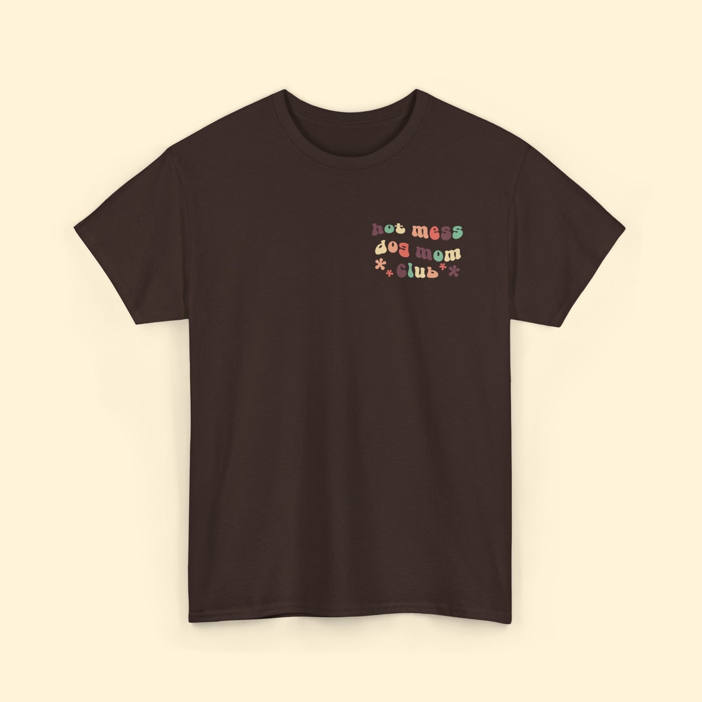 Hot Mess Dog Mom Club | Pocket Print | Unisex T - shirt - Detezi Designs - 21810016426042256385