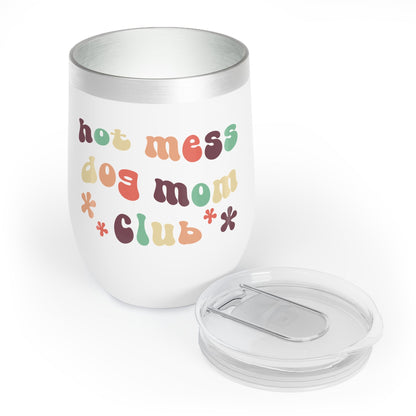 Hot Mess Dog Mom Club | Wine Tumbler - Detezi Designs - 12003842915196456974