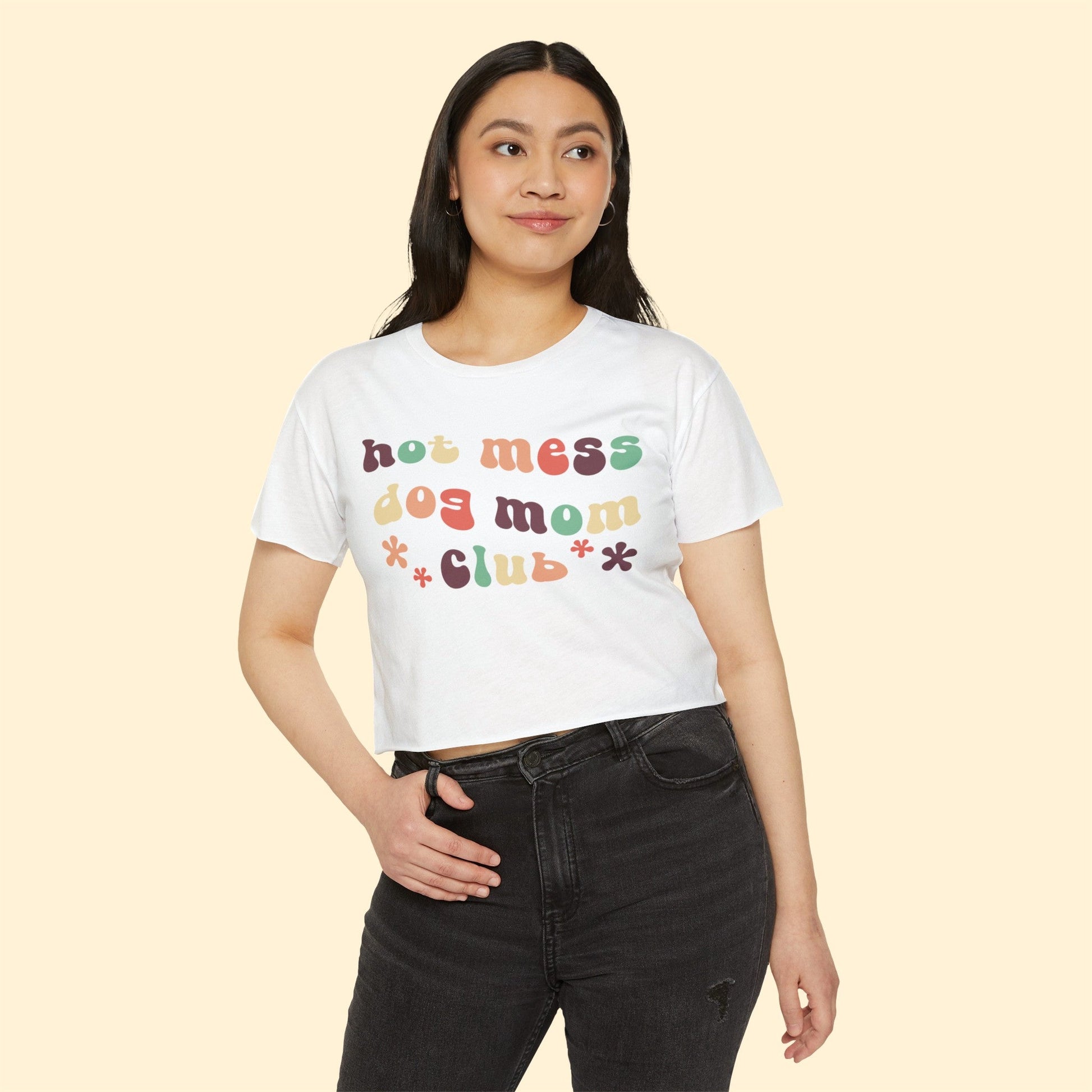 Hot Mess Dog Mom Club | Women's Festival Crop Top - Detezi Designs - 44020535878252330762