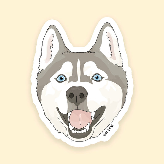 Husky | Face | 3" Vinyl Sticker - Detezi Designs - 