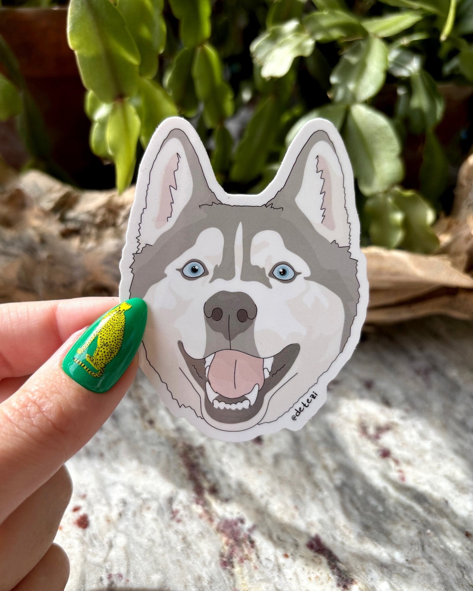 Husky | Face | 3" Vinyl Sticker - Detezi Designs - 