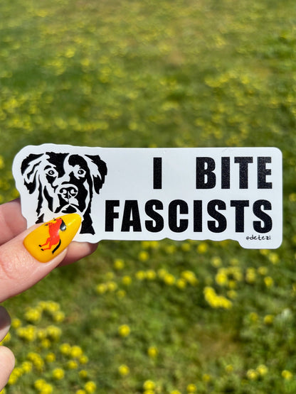 I Bite Fascists | 4" Vinyl Sticker - Detezi Designs - 