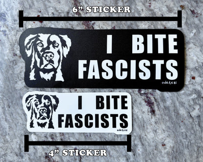 I Bite Fascists | 6" Vinyl Bumper Sticker - Detezi Designs - 