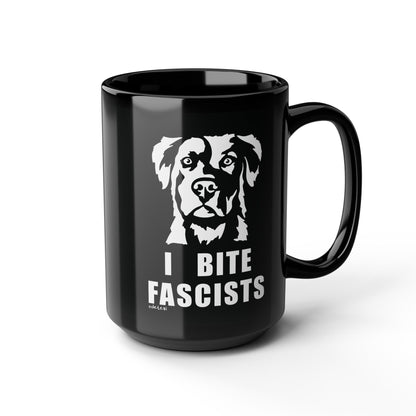 I Bite Fascists | Black Mug (11oz, 15oz) - Detezi Designs - 21885388953344814996