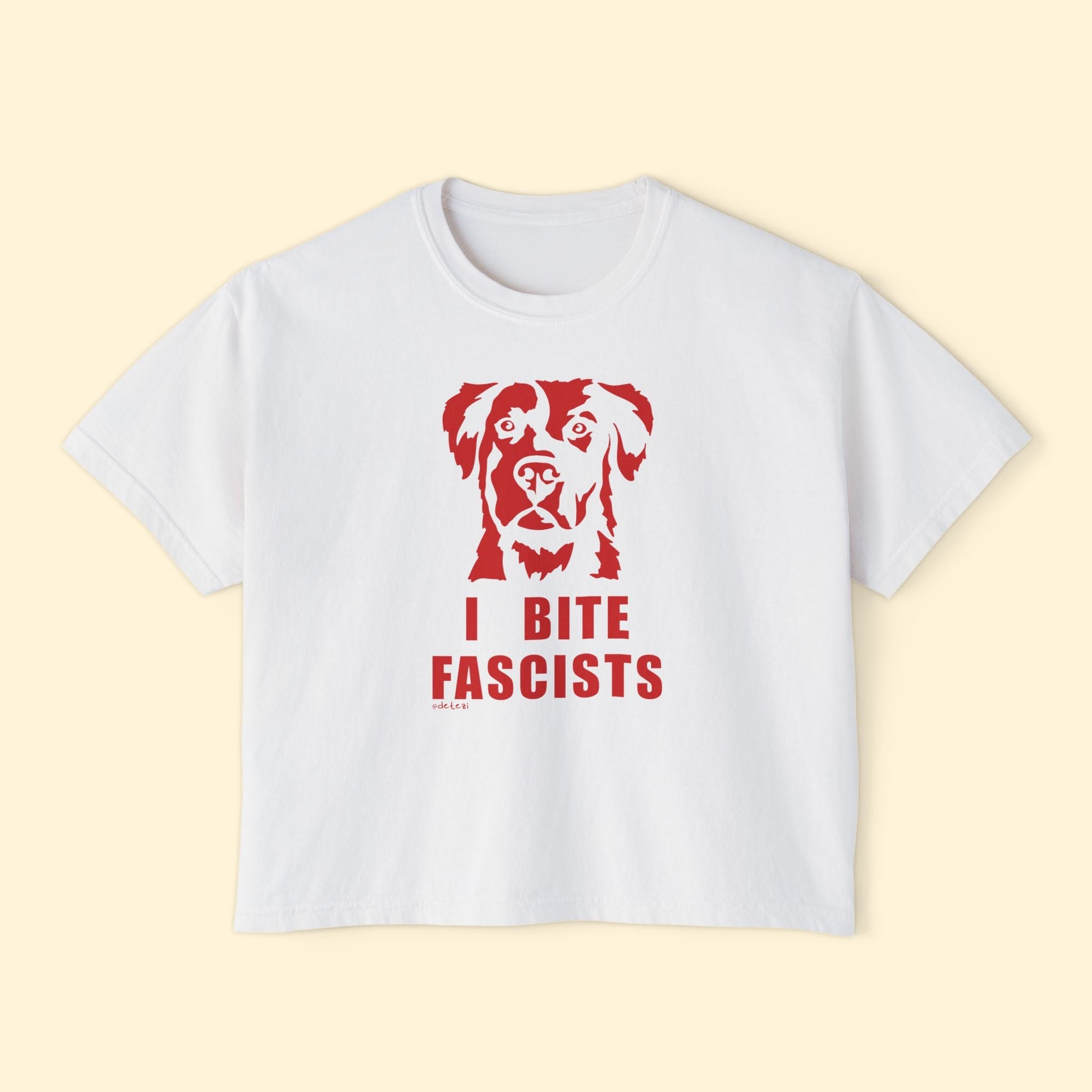 I Bite Fascists | Comfort Colors Boxy Tee - Detezi Designs - 10731602264262158561