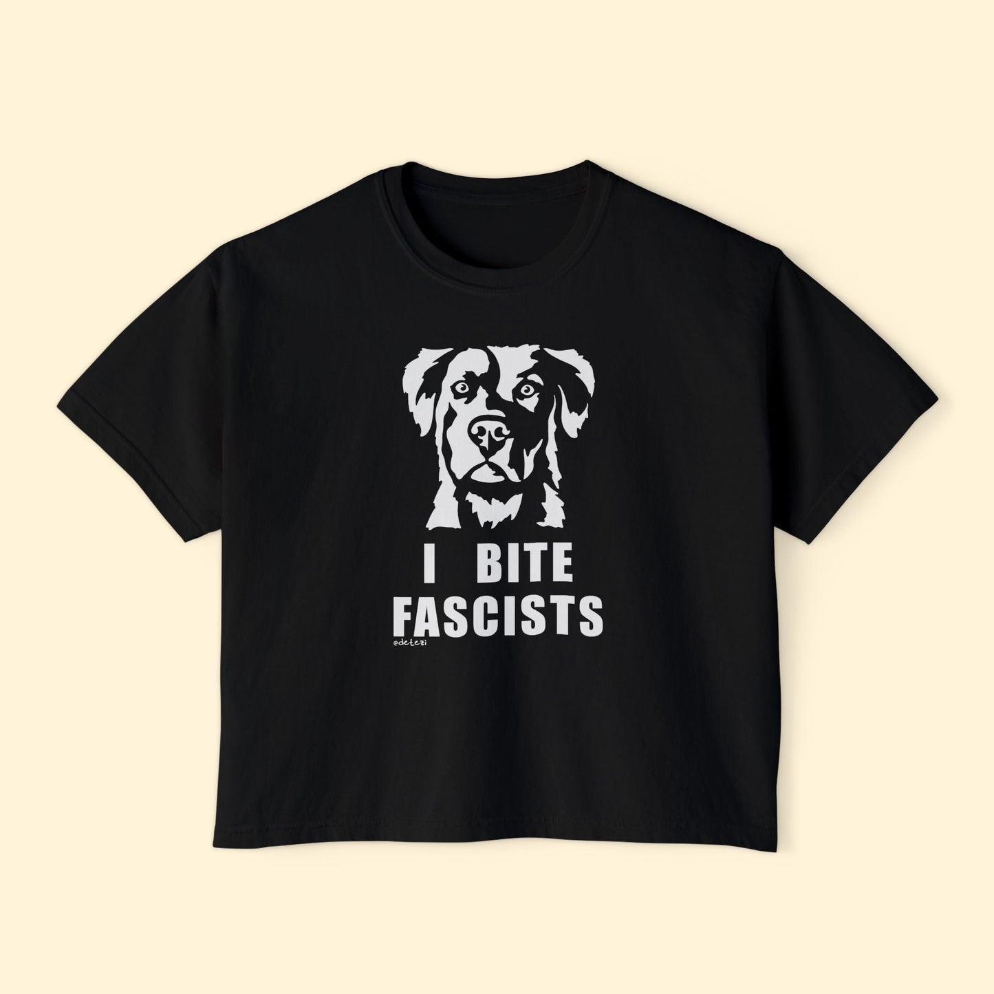 I Bite Fascists | Comfort Colors Boxy Tee - Detezi Designs - 33396115450041463272