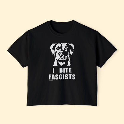 I Bite Fascists | Comfort Colors Boxy Tee - Detezi Designs - 33396115450041463272