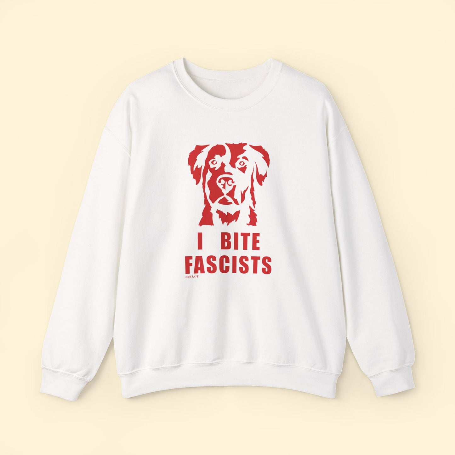 I Bite Fascists | Crewneck Sweatshirt - Detezi Designs - 27237504019659900877