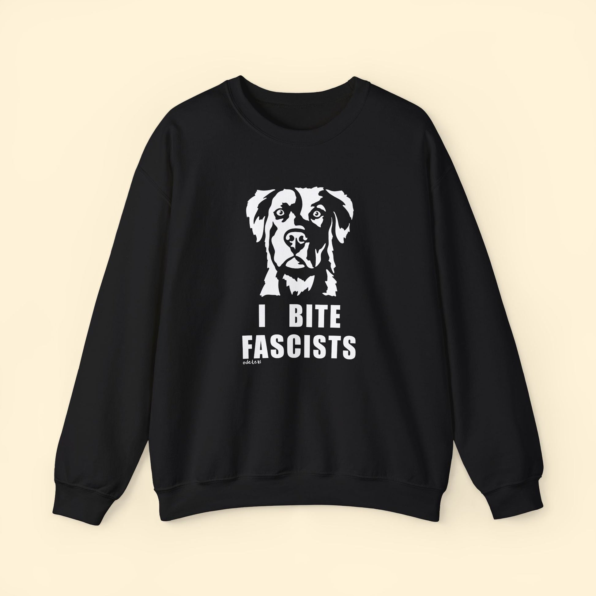 I Bite Fascists | Crewneck Sweatshirt - Detezi Designs - 29597789675395624334