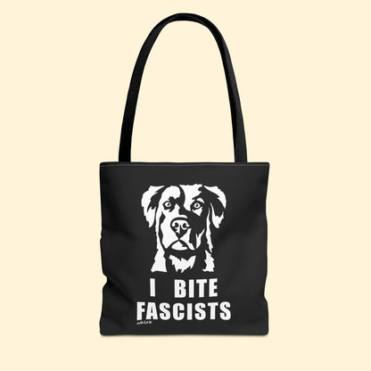 I Bite Fascists | Tote Bag | Three Sizes - Detezi Designs - 23925065643039642890