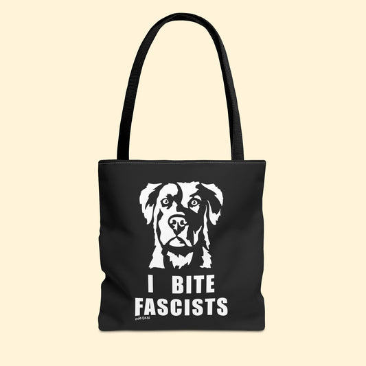 I Bite Fascists | Tote Bag | Three Sizes - Detezi Designs - 23925065643039642890