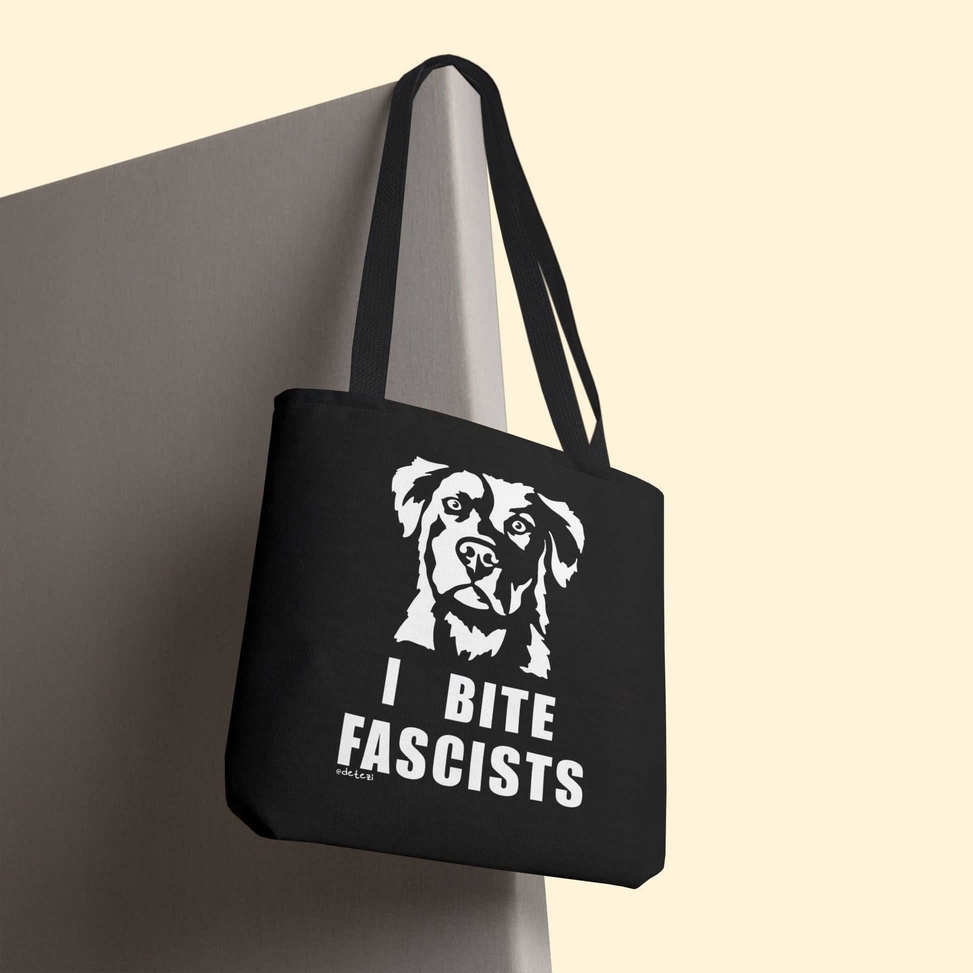 I Bite Fascists | Tote Bag | Three Sizes - Detezi Designs - 90852450400533980393