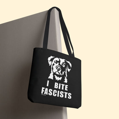 I Bite Fascists | Tote Bag | Three Sizes - Detezi Designs - 90852450400533980393