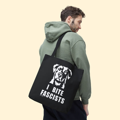I Bite Fascists | Tote Bag | Three Sizes - Detezi Designs - 90852450400533980393