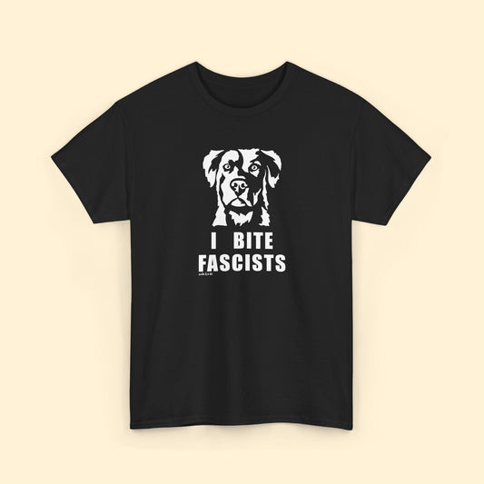 I Bite Fascists | Unisex Crewneck T-shirt - Detezi Designs - 20824236079401617340