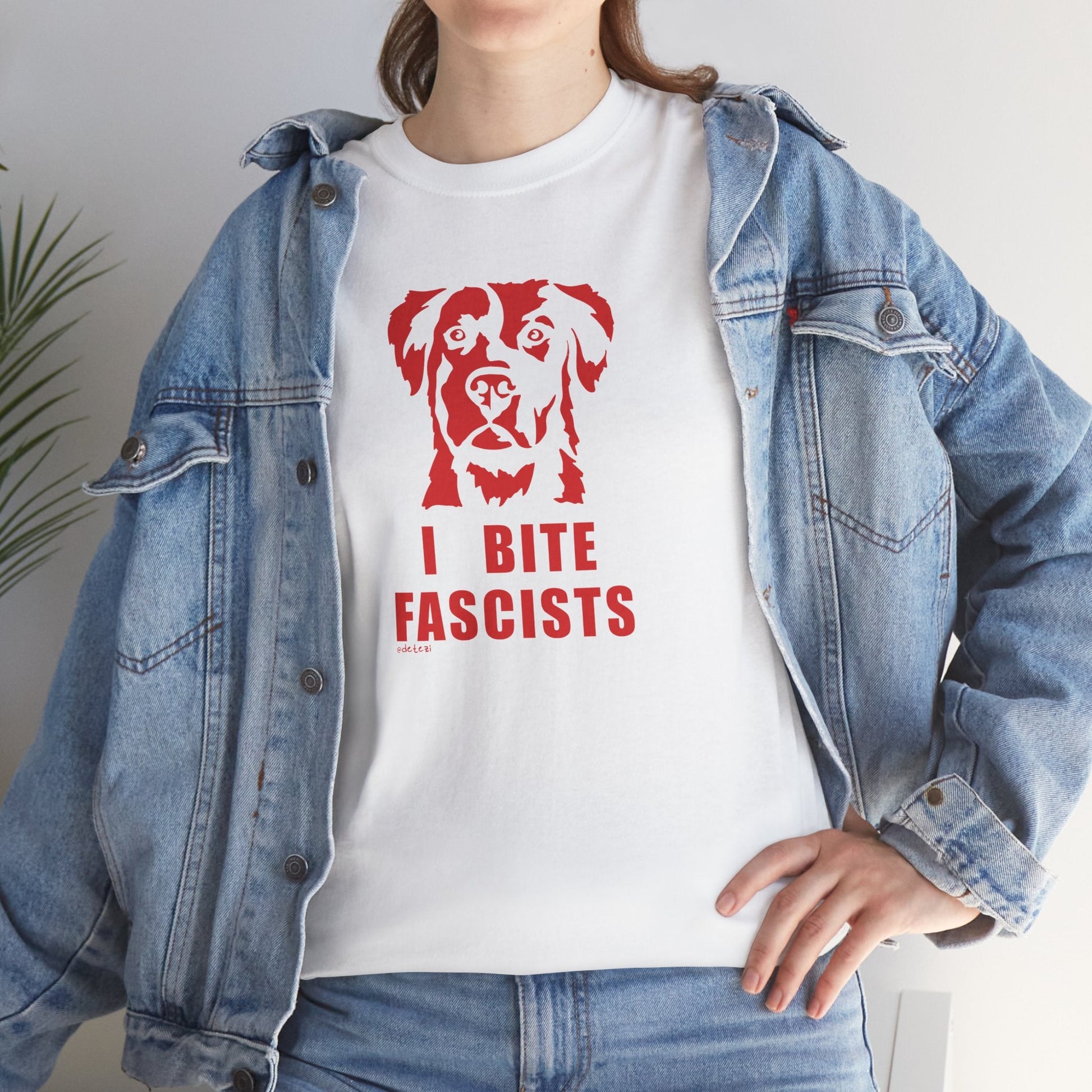 I Bite Fascists | Unisex Crewneck T-shirt - Detezi Designs - 20824236079401617340