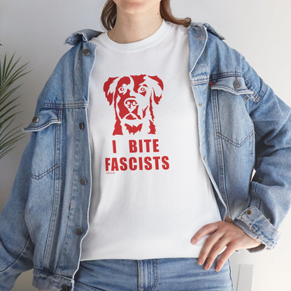 I Bite Fascists | Unisex Crewneck T-shirt - Detezi Designs - 20824236079401617340