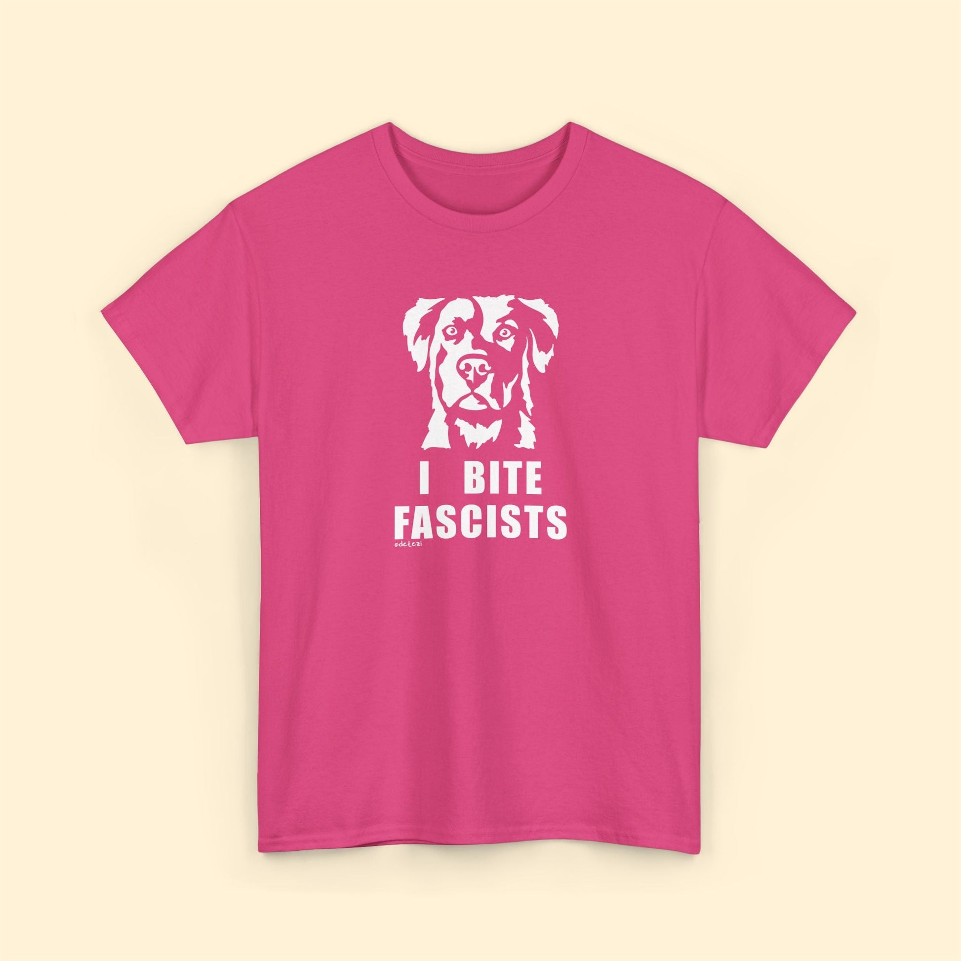 I Bite Fascists | Unisex Crewneck T-shirt - Detezi Designs - 29593286164001772873