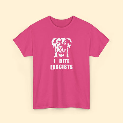 I Bite Fascists | Unisex Crewneck T-shirt - Detezi Designs - 29593286164001772873