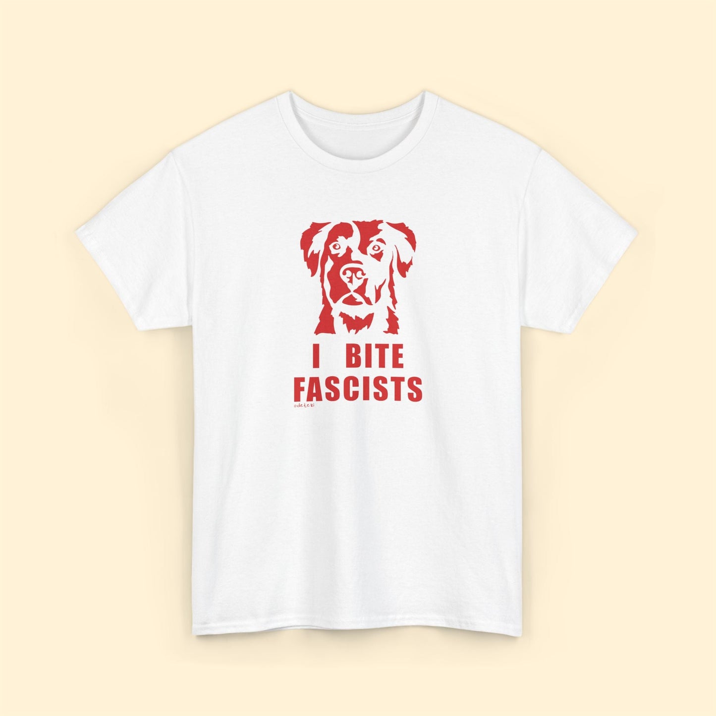 I Bite Fascists | Unisex Crewneck T-shirt - Detezi Designs - 78340211823634925471