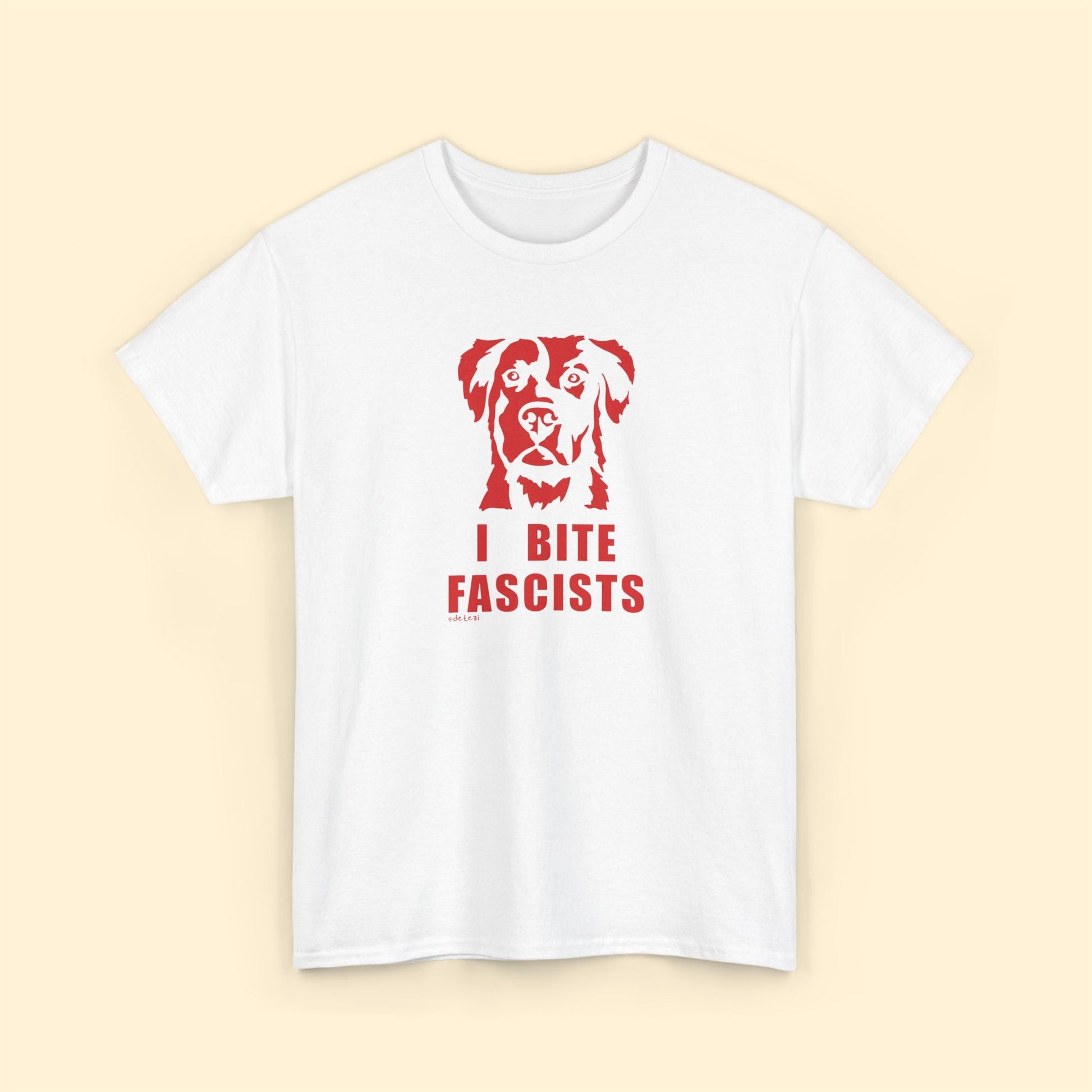 I Bite Fascists | Unisex Crewneck T-shirt - Detezi Designs - 78340211823634925471