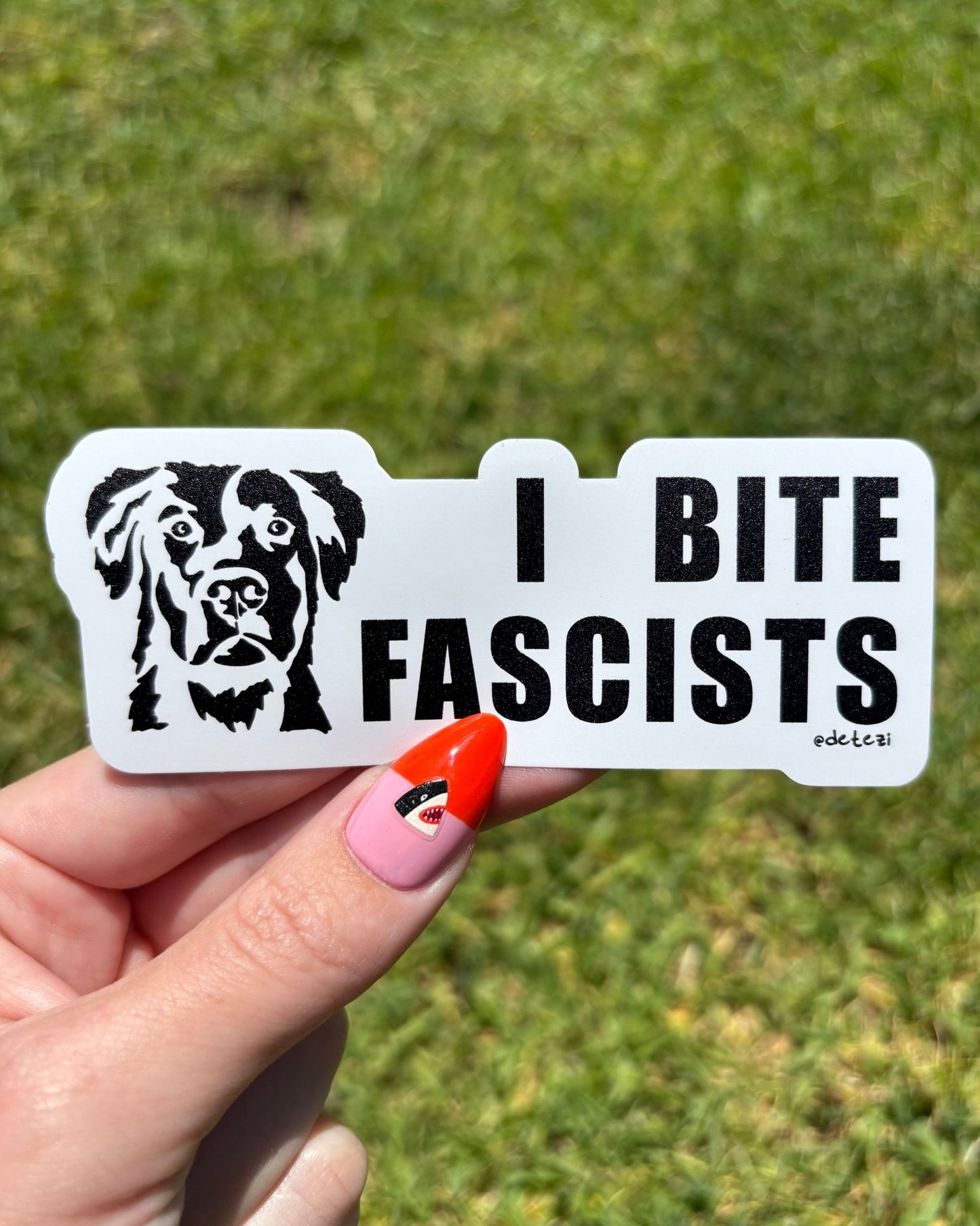 I Bite Fascists | Vinyl Sticker - Detezi Designs-