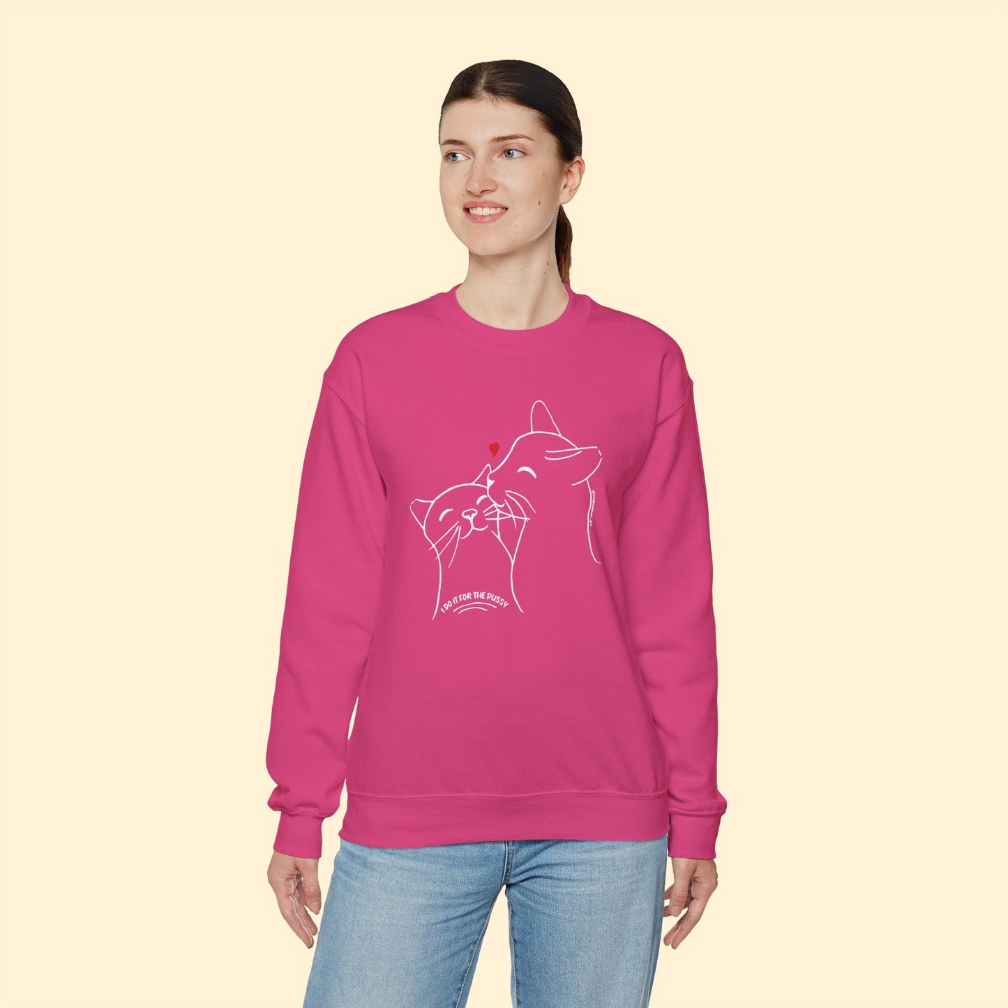 I Do It For The Pussy | FUNDRAISER for Feral At Heart | Crewneck Sweatshirt - Detezi Designs-24595440142203995034