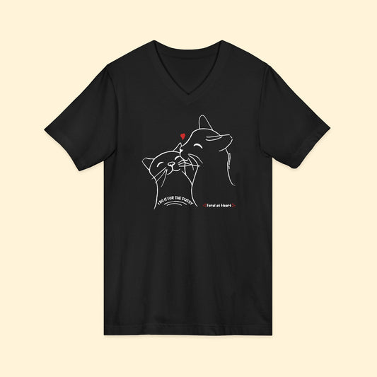 I Do It For The Pussy | FUNDRAISER for Feral At Heart | Unisex V - Neck Tee - Detezi Designs - 13812521699129142437