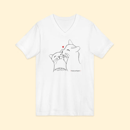 I Do It For The Pussy | FUNDRAISER for Feral At Heart | Unisex V - Neck Tee - Detezi Designs - 13812521699129142437