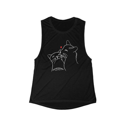 I Do It For The Pussy | FUNDRAISER for Feral at Heart | Women's Flowy Scoop Muscle Tank - Detezi Designs-24304402670134416444