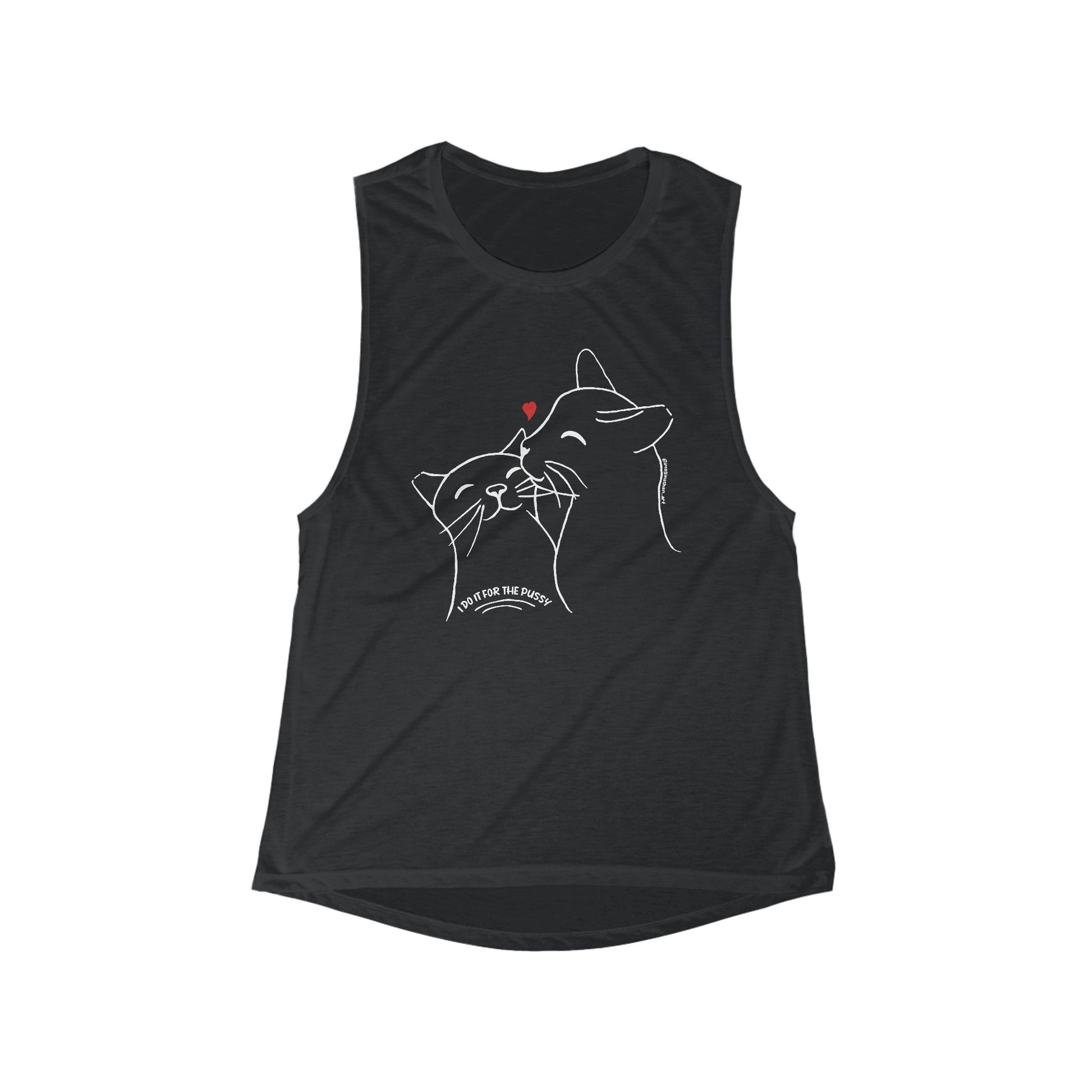 I Do It For The Pussy | FUNDRAISER for Feral at Heart | Women's Flowy Scoop Muscle Tank - Detezi Designs-24860193050568684356