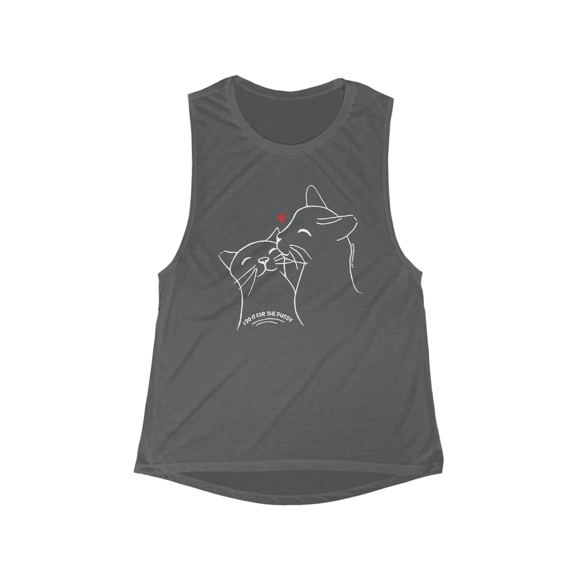 I Do It For The Pussy | FUNDRAISER for Feral at Heart | Women's Flowy Scoop Muscle Tank - Detezi Designs-27019316366902704591