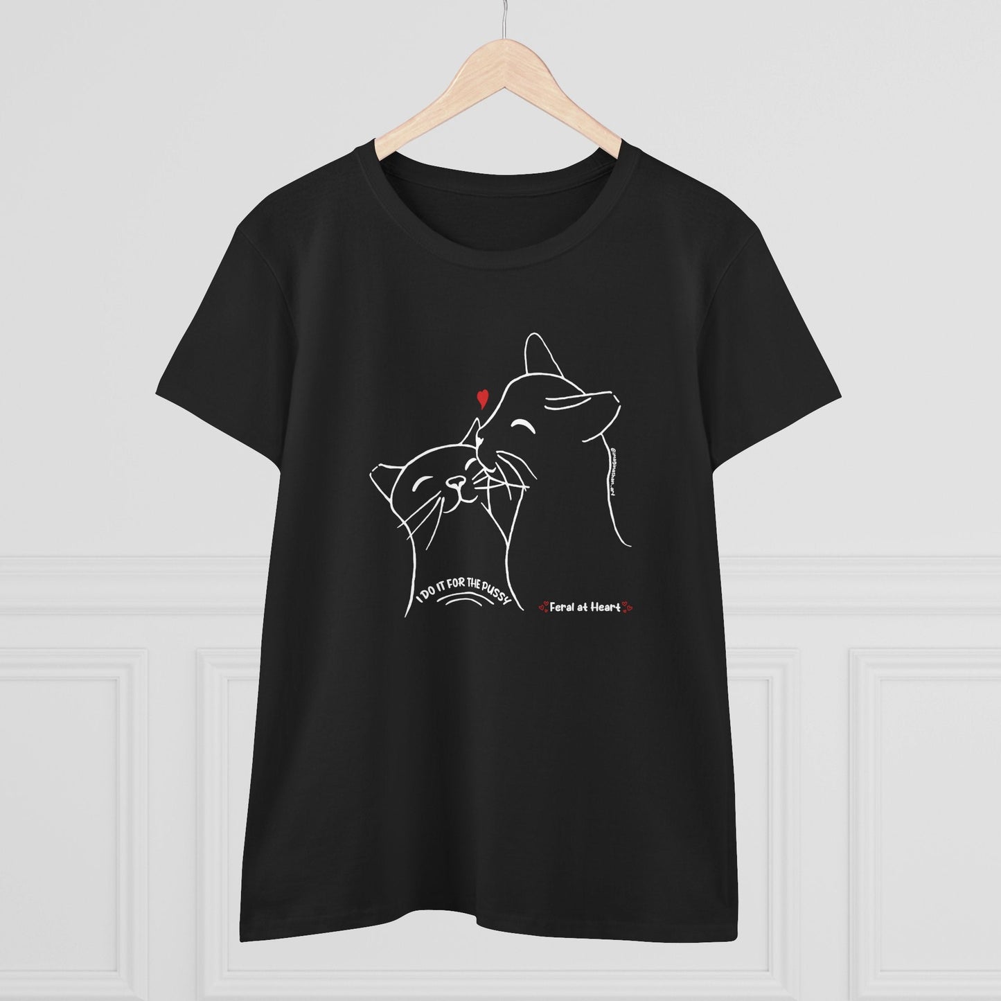 I Do It For The Pussy | FUNDRAISER for Feral At Heart | Women's Midweight Cotton Tee - Detezi Designs - 15208058906699580823