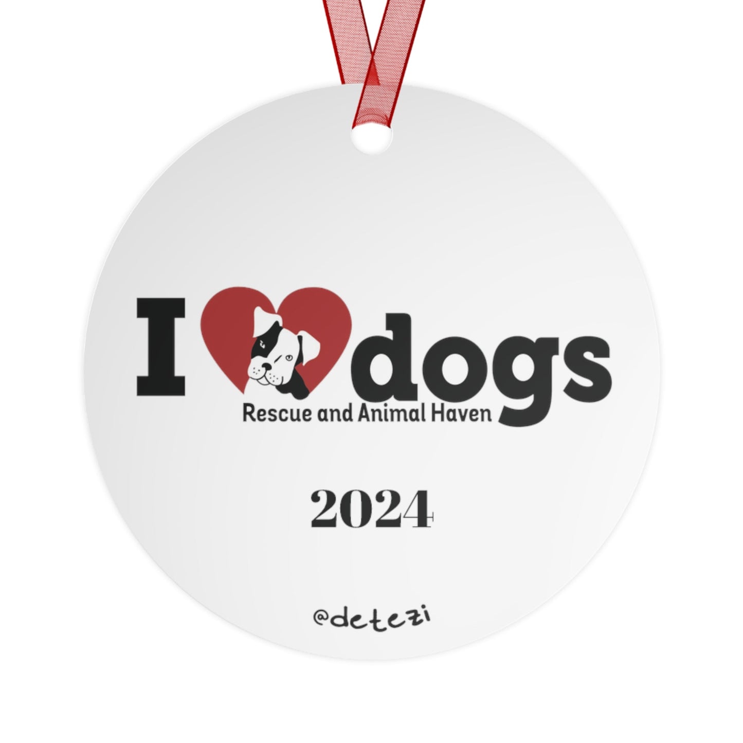 I Heart Dogs Rescue and Animal Haven | FUNDRAISER | 2024 Holiday Ornament - Detezi Designs - 12466030936034638852