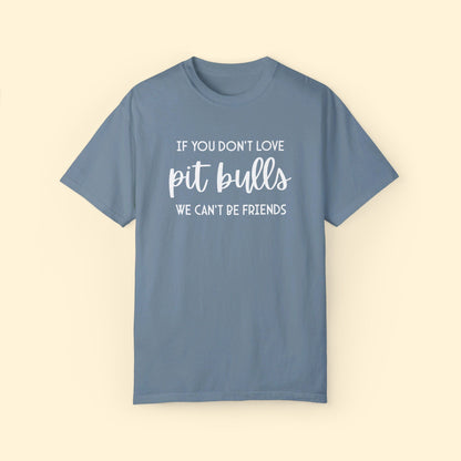 If You Don't Love Pit Bulls, We Can't Be Friends | Comfort Colors Unisex T - shirt - Detezi Designs - 11632497648775927656