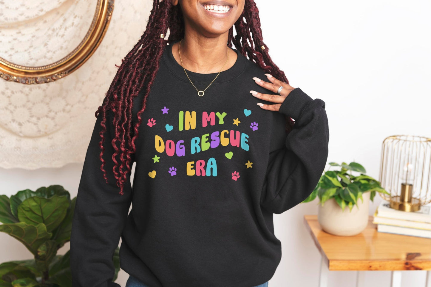 In My Dog Rescue Era | FUNDRAISER for New Jersey Boxer Rescue | Crewneck Sweatshirt - Detezi Designs-26036887414690651462