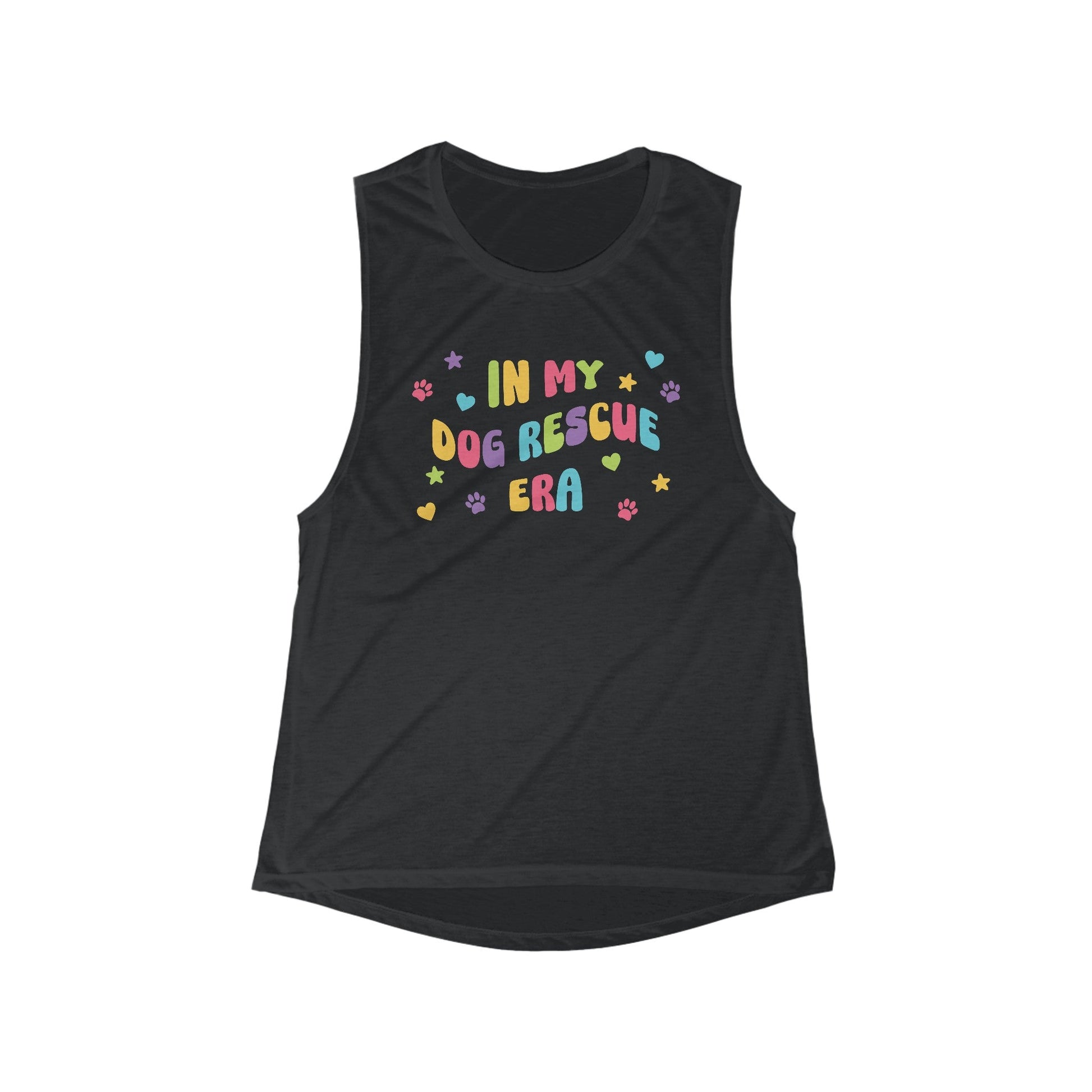 In My Dog Rescue Era | Women's Flowy Scoop Muscle Tank - Detezi Designs-27738933431613154930