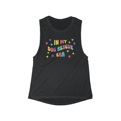 In My Dog Rescue Era | Women's Flowy Scoop Muscle Tank - Detezi Designs-27738933431613154930