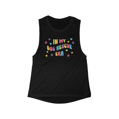 In My Dog Rescue Era | Women's Flowy Scoop Muscle Tank - Detezi Designs-53217728755063471866