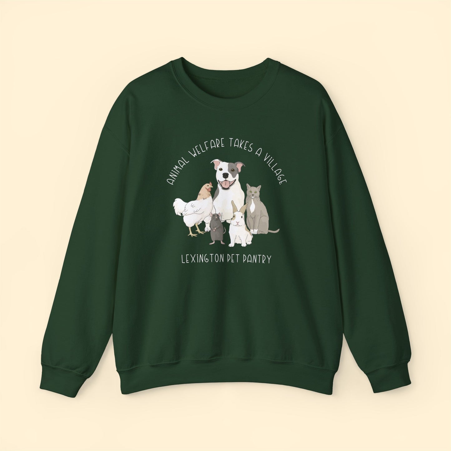 It Takes A Village | FUNDRAISER for Lexington Pet Pantry | Crewneck Sweatshirt - Detezi Designs - 27823756844736615488