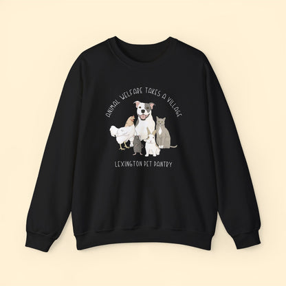 It Takes A Village | FUNDRAISER for Lexington Pet Pantry | Crewneck Sweatshirt - Detezi Designs - 77252866473933136356