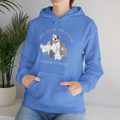 It Takes A Village | FUNDRAISER for Lexington Pet Pantry | Hooded Sweatshirt - Detezi Designs - 13700839546113645398