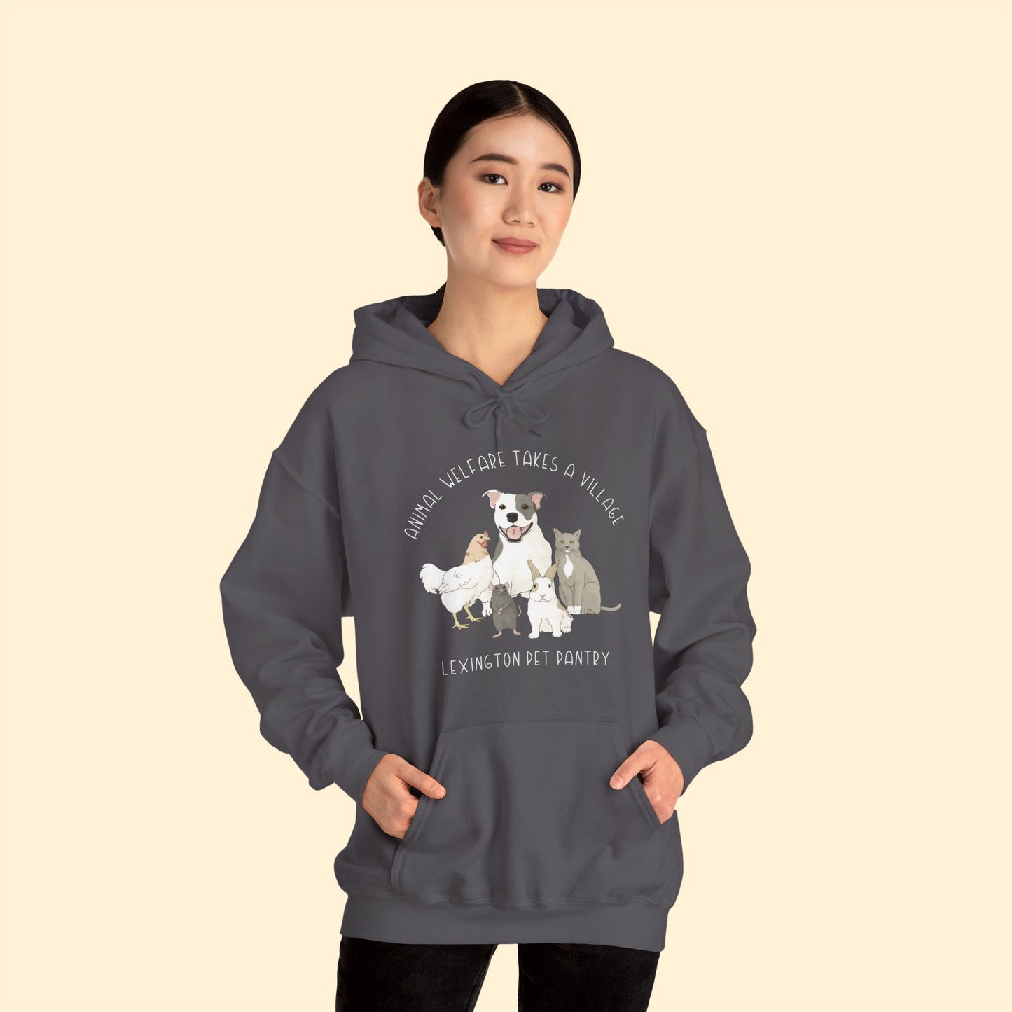 It Takes A Village | FUNDRAISER for Lexington Pet Pantry | Hooded Sweatshirt - Detezi Designs - 33655368793000887135