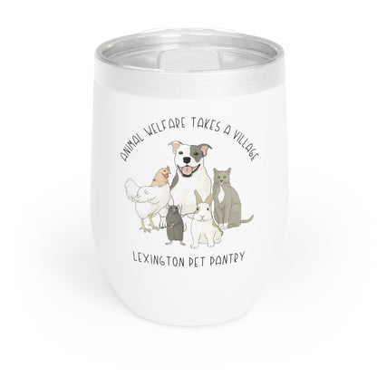 It Takes A Village | FUNDRAISER for Lexington Pet Pantry | Wine Tumbler - Detezi Designs - 51129618103584393513