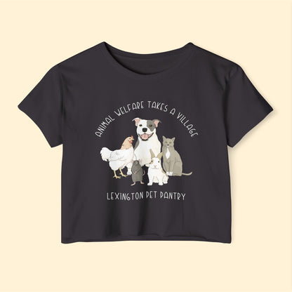 It Takes A Village | FUNDRAISER for Lexington Pet Pantry | Women's Festival Crop Top - Detezi Designs - 26864033023085862216