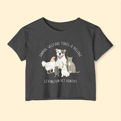 It Takes A Village | FUNDRAISER for Lexington Pet Pantry | Women's Festival Crop Top - Detezi Designs - 32345780955846217169